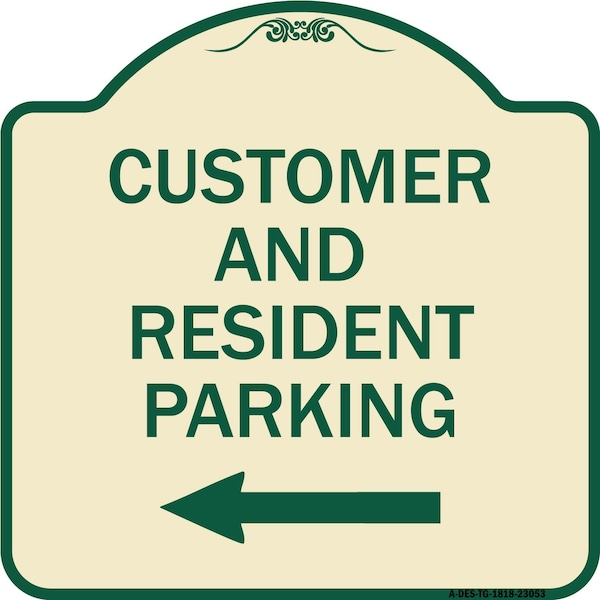 Reserved Parking Customer and Visitor Parking Heavy-Gauge Aluminum Sign, 18" x 18", TG-1818-23053